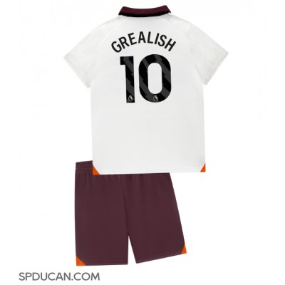 Dječji Nogometni Dres Manchester City Jack Grealish #10 Gostujuci 2023-24 Kratak Rukav (+ Kratke hlače)